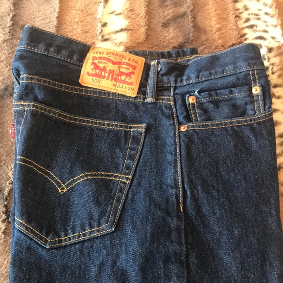 505 Levi’s Dark Denim Blue Jeans -Like New - Picture 2 of 9